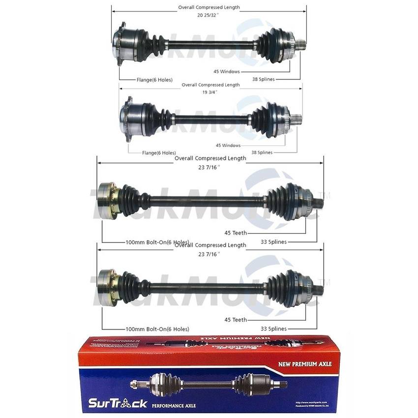 CV Axle Shaft Kit - Front and Rear